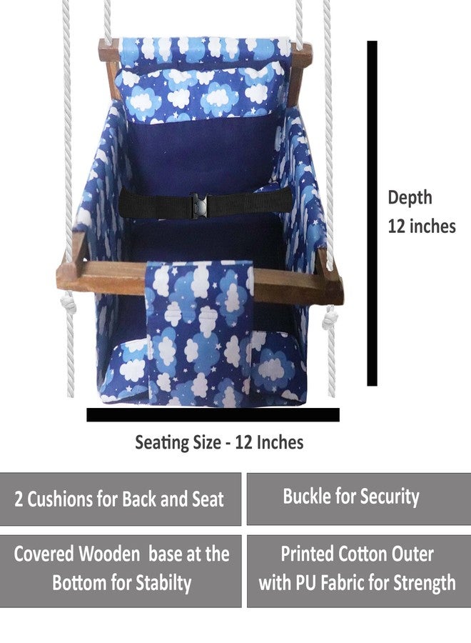 Kradyl Kroft Swing for Kids | jhula for Kids | jhula for Baby | Baby Swing Hanging Indoor Outdoor | Baby Garden Swing with 2 Pillows (6 Months to 4 Years) (Up to 20 kg) - Clouds - Image 5